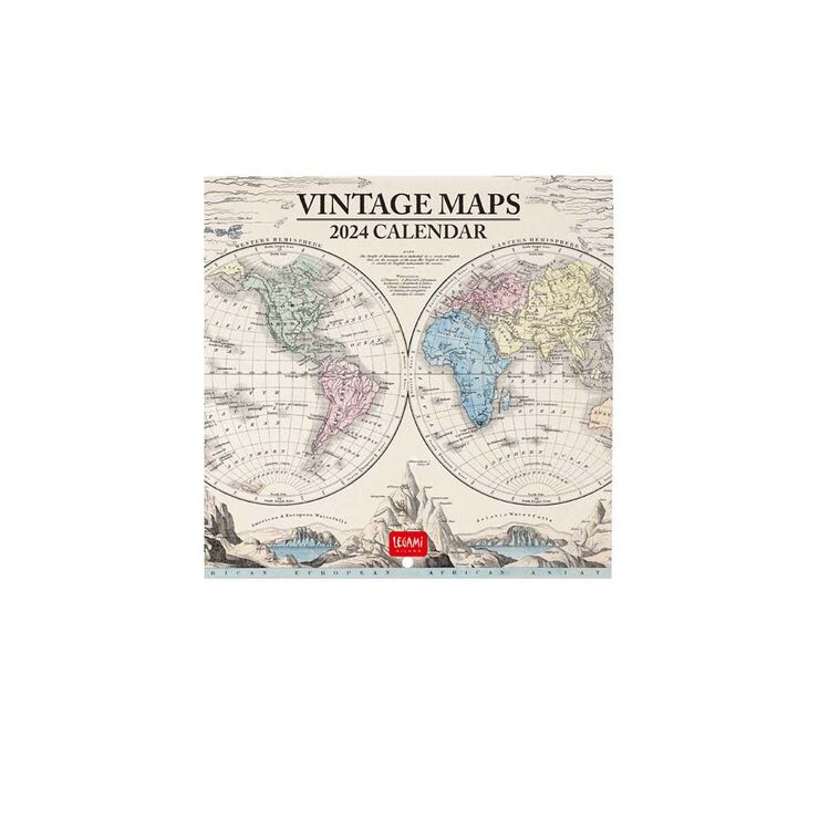 Calendari paret Legami 18X18 2024 Vintage Maps
