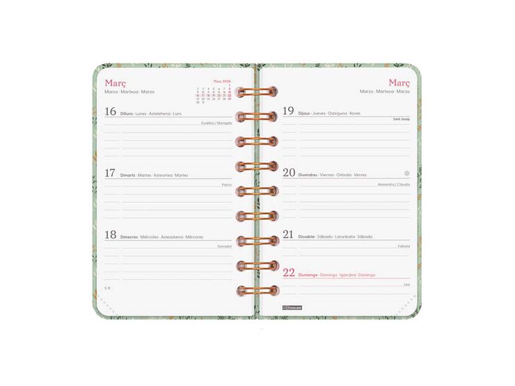 Agenda Finocam You E3 sem/vista horizontal cat 2026 Trigo