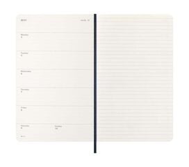 Agenda Moleskine 12 mesos setm/vista 2026 tapa tova L blau marí