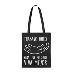 Tote bag ''Trabajo duro para mi gato''