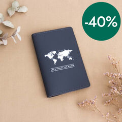 Porta pasaporte Miss Wood Vacavaliente gris