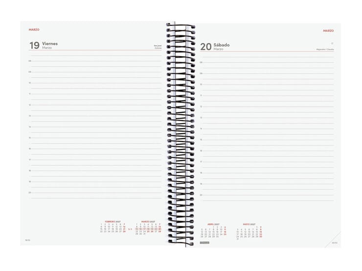 Agenda Finocam Opaque Dia P&agrave;gina 2027 Castell&agrave; Negre