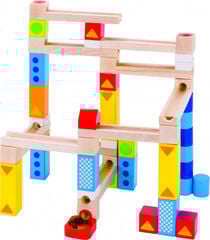 Circuito de madera Goki con canicas 55 piezas