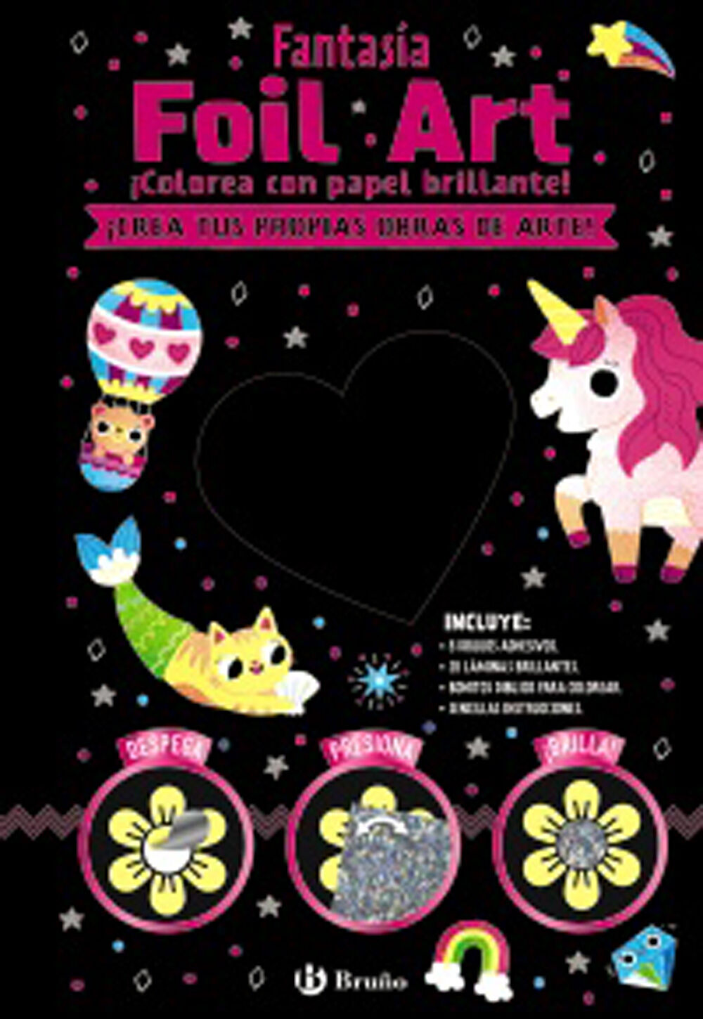 Foil Art. Colorea con papel brillante. Fantas&iacute;a