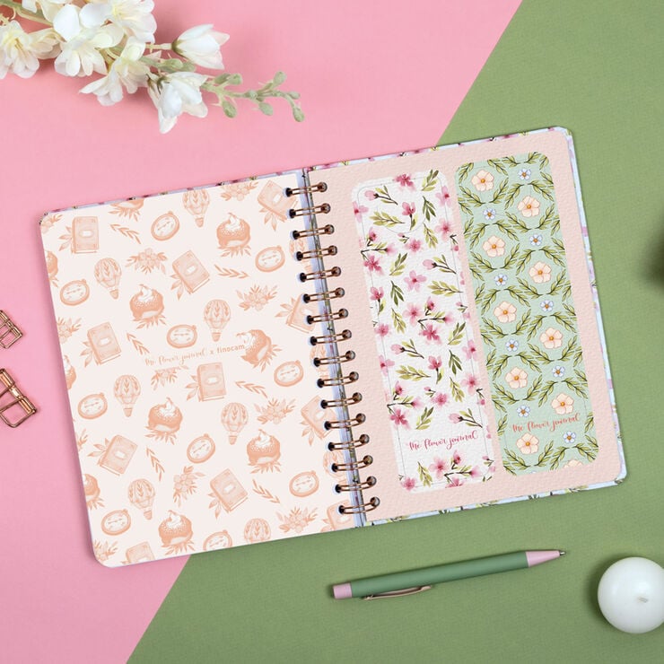 Agenda Finocam Flower Journal Semana Vista Horizontal 2027 Catal&aacute;n Rosa