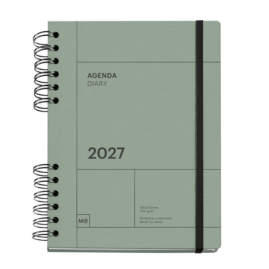 Agenda Miquelrius Plus Wire-O Semana Vista Catal&aacute;n 2027 Verde