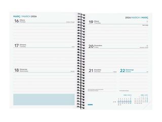 Agenda Finocam escolar Secundària 1/4 setm/vista cat 2025-26 negre