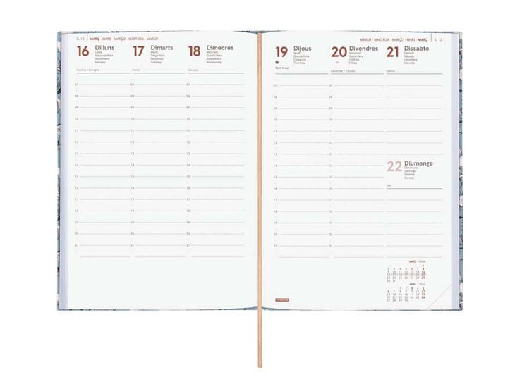 Agenda Finocam Berlín Y10 sem/vista vertical cat 2026 Cotton