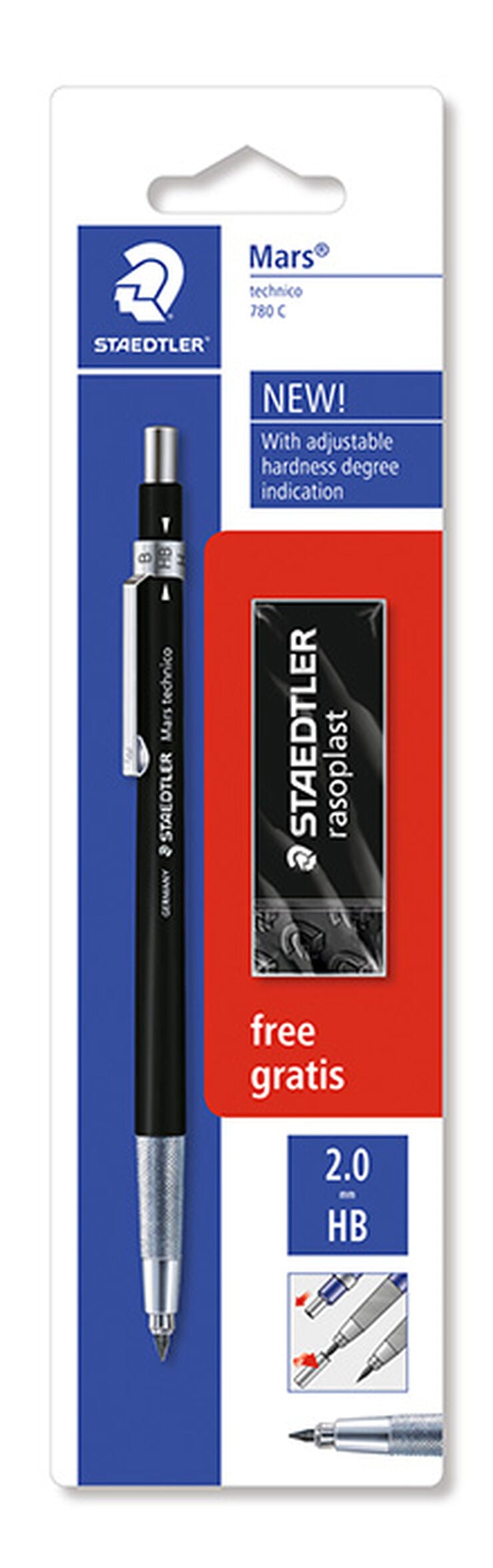 Portaminas con goma Staedtler Mars Technico 2mm 1u