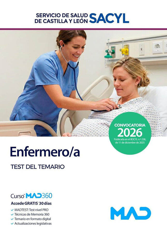 Enfermero/a, del Servicio de Salud de Castilla y Le&oacute;n (SACYL).&nbsp;Test del temario