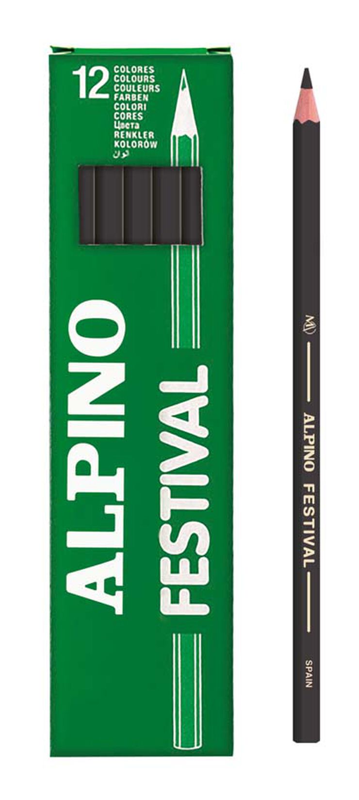 Llapis de colors Alpino Festival negre 12u