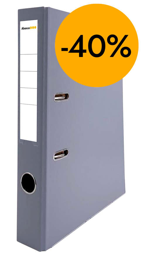 Archivador palanca Abacus A4 lomo estrecho gris