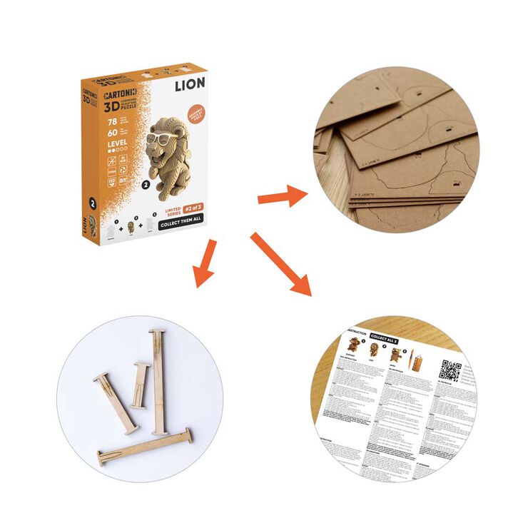 Puzzle 3D Cartonic Lion