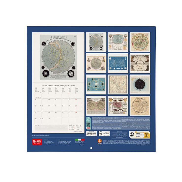 Calendari paret Legami 30X29 2024 Celestial Maps