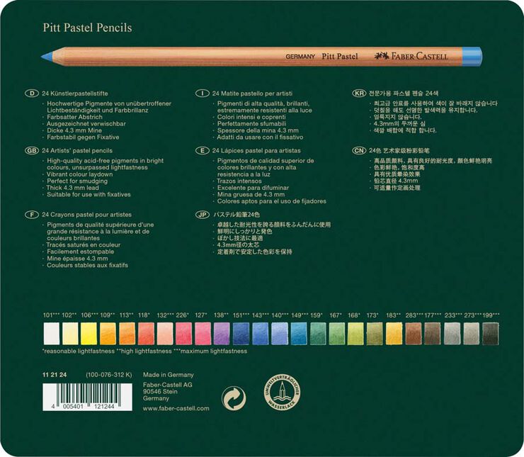 Lápiz Faber-Castell pastel 24 colores estuche metal