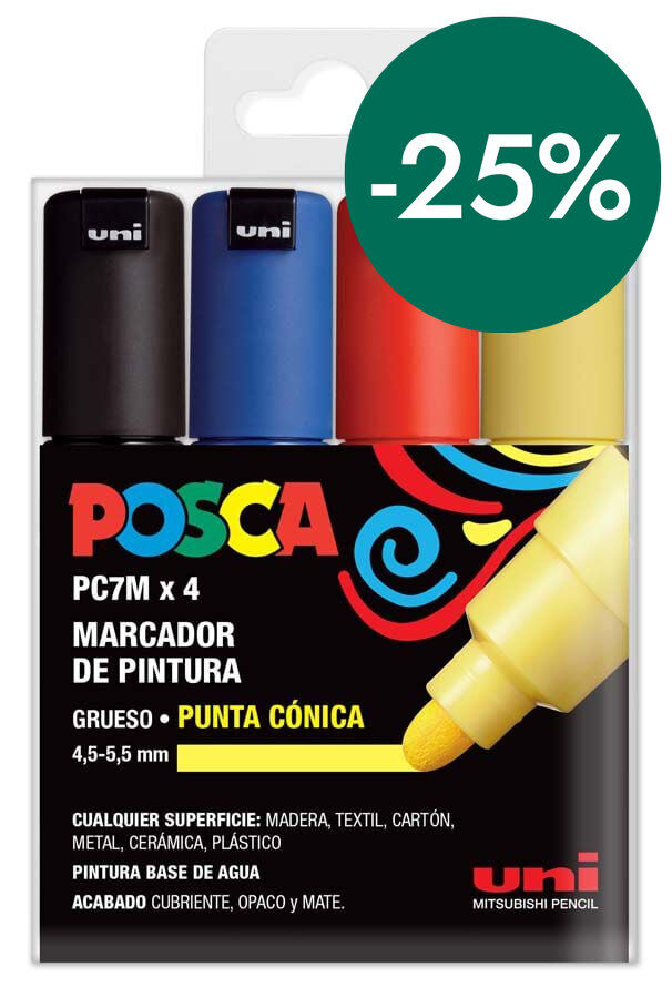 Rotuladores Posca PC-7M 4,5-5,5mm Basic 4 colores