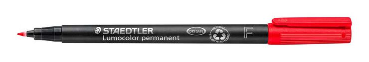 Rotulador permanente Staedtler Lumocolor punta F rojo
