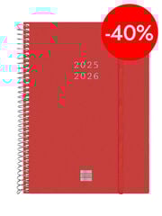 Agenda Finocam espiral 18 mesos E10 setm/vista mult 2025-26 vermell