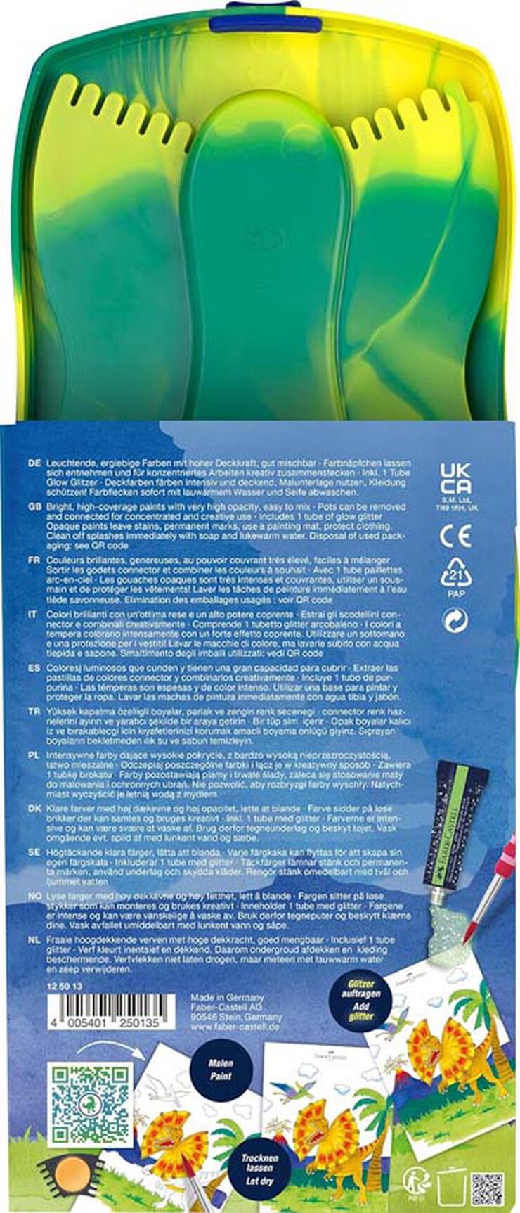 Acuarela Faber-Castell Connector Dinosaurio 12 colores