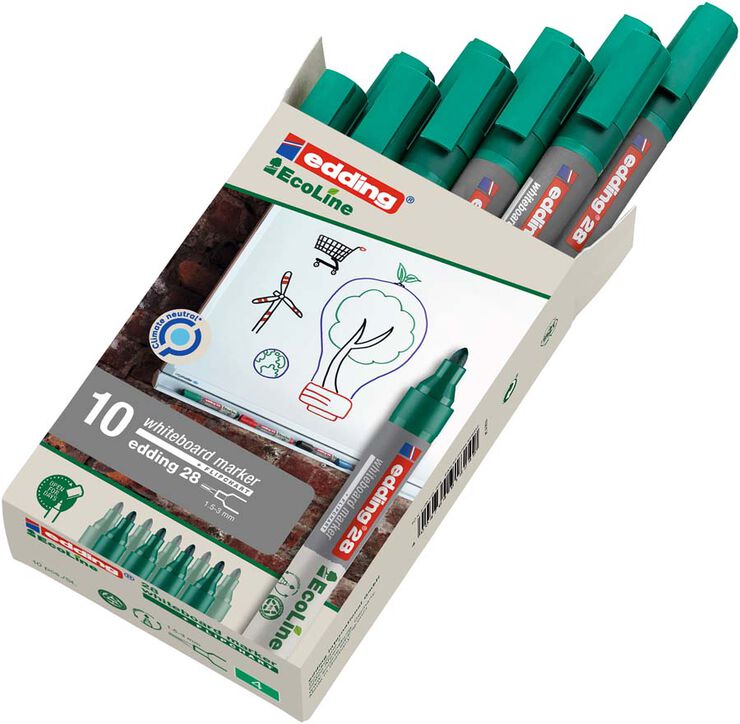 Rotulador pizarra Edding Ecoline 28 verde 10u