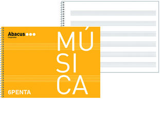 Quadern de música Abacus 6 pentagrames A5