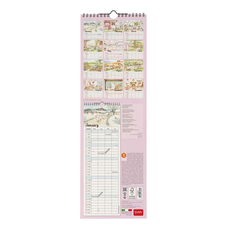 Calendario pared Legami 16x49cm 2026 Sweet Home