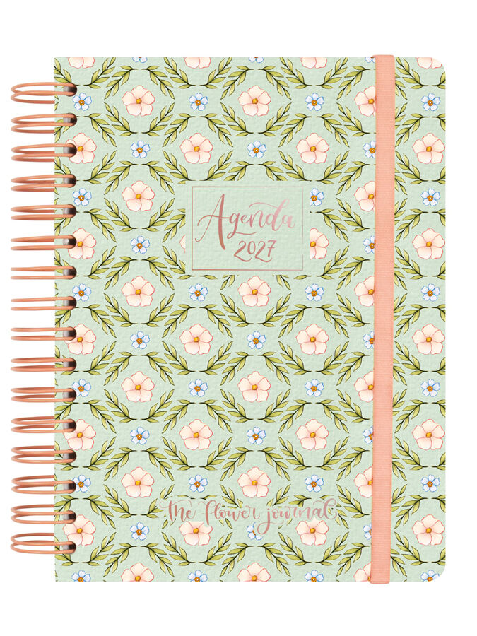 Agenda Finocam Flower Journal D&iacute;a P&aacute;gina 2027 Catal&aacute;n Verde
