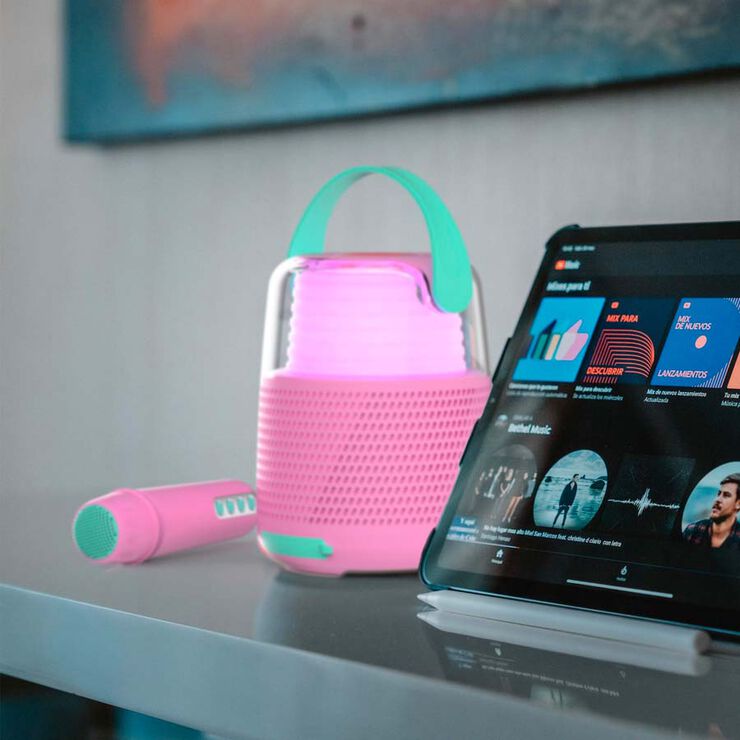 Altavoz con Micrófono Wondee rosa