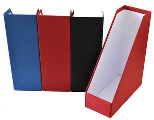 Revistero de cart&oacute;n forrado Karman azul