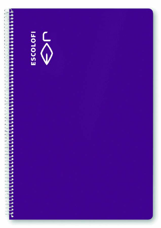 Libreta espiral Escolofi A4 80 hojas 5x5mm margen lila