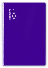 Libreta espiral Escolofi A4 80 hojas 5x5mm margen lila