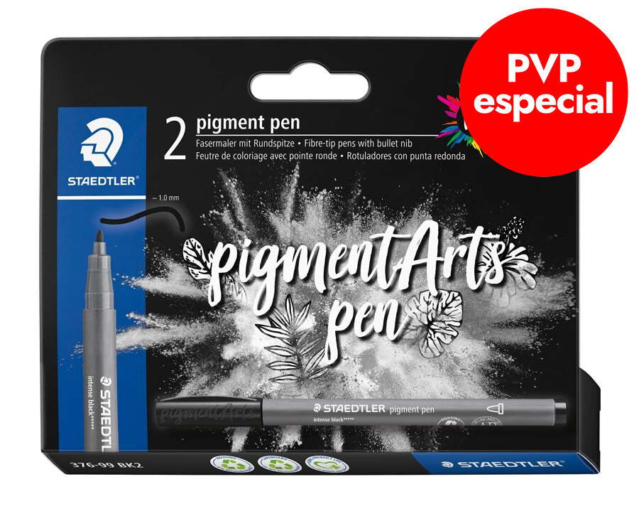 Retoladors Staedtler Pigment Arts negre 2u