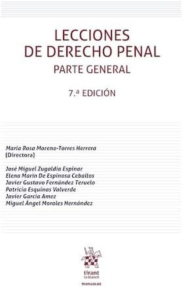 Lecciones de Derecho Penal: Parte general 7&ordf; edici&oacute;n