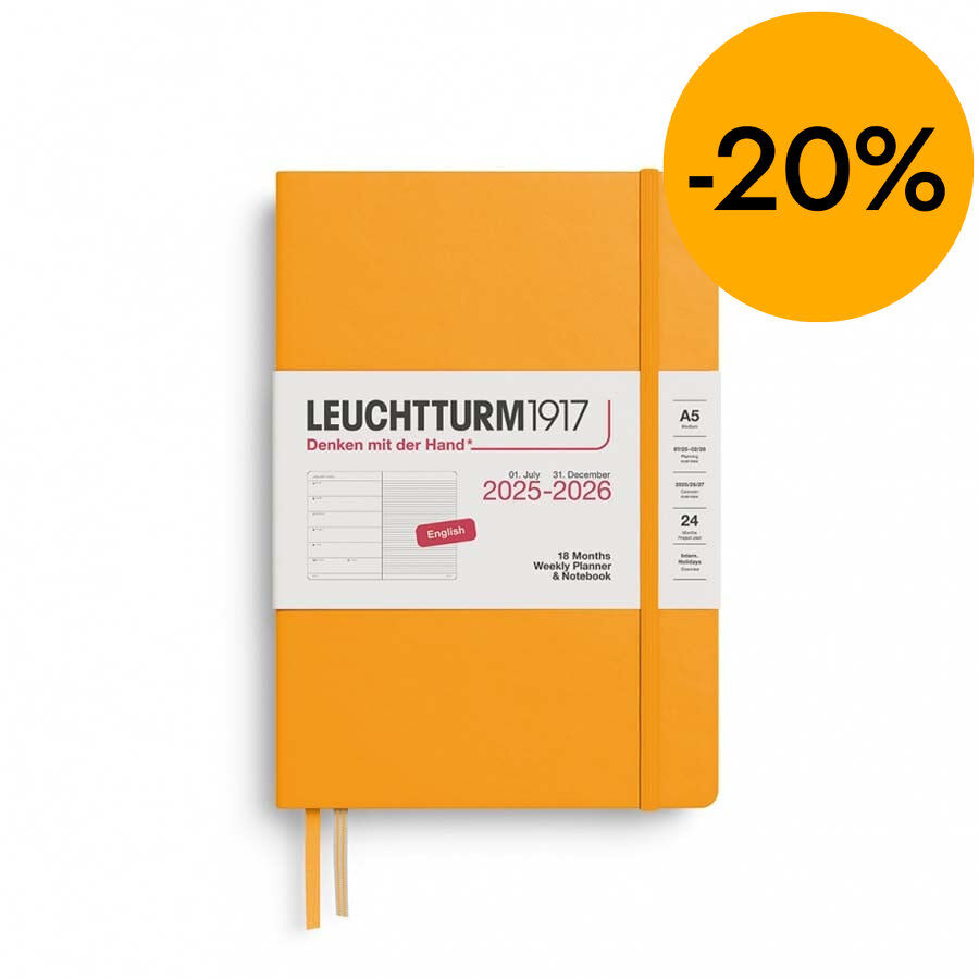 Agenda Planner 18 mesos Leuchtturm A5 setm/vista 2026 Sun