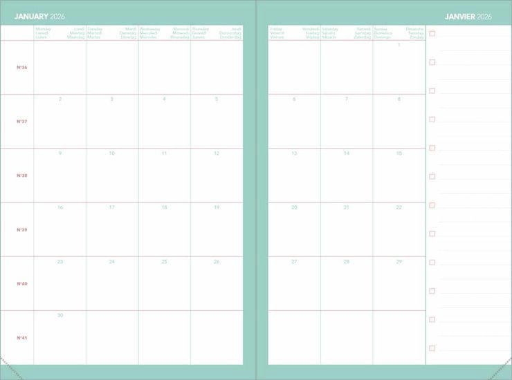 Agenda Quo Vadis Affaires Color A6 setm/vista mult 2026 blau