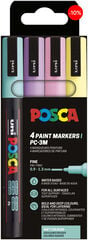 Rotuladores Posca PC-3M 0,9-1,3mm Pastel 4 colores