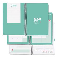 Agenda Escolar Miquel Rius Espiral Plus sem/vista multiling&uuml;e 2026-2027 Flower