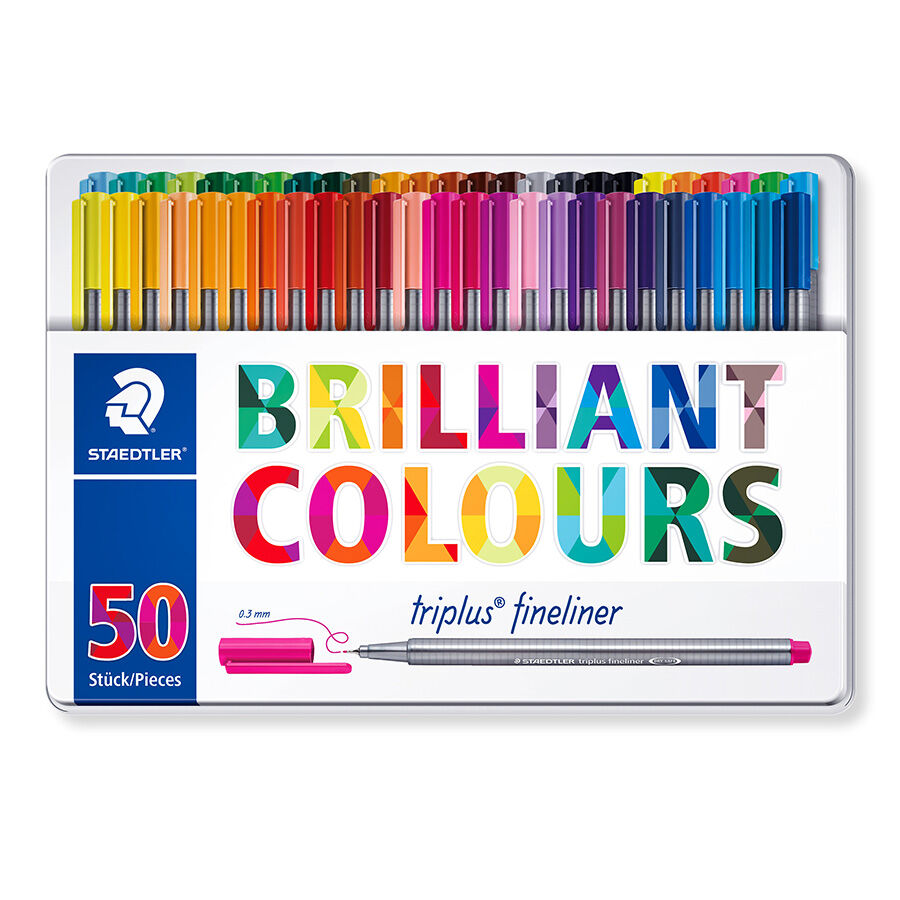 Retoladors Staedtler Finerline 50 colors - estoig metall
