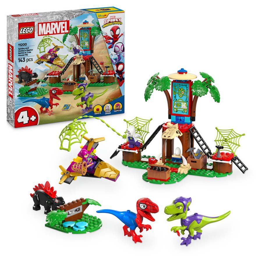 LEGO&reg; Spidey Spidey i Gobby: Batalla de Raptors a la Base de la Casa de l'Arbre 11200