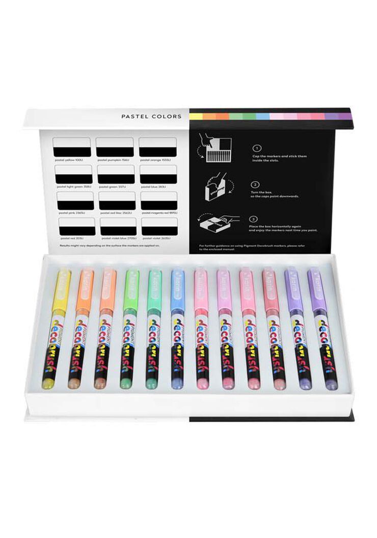Retoladors Karin Brushmarker Pigment Decobrush pastel 12 colors