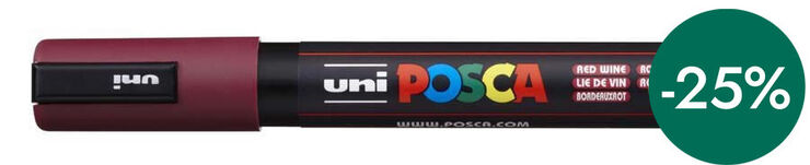 Rotulador Posca PC-5M 1,8-2,5mm rojo vino