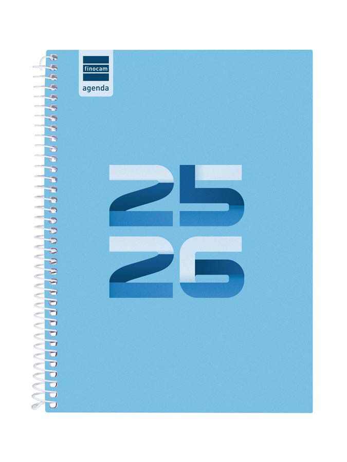 Agenda Finocam escolar Cool 1/4 setm/vista cat 2025-26 blau