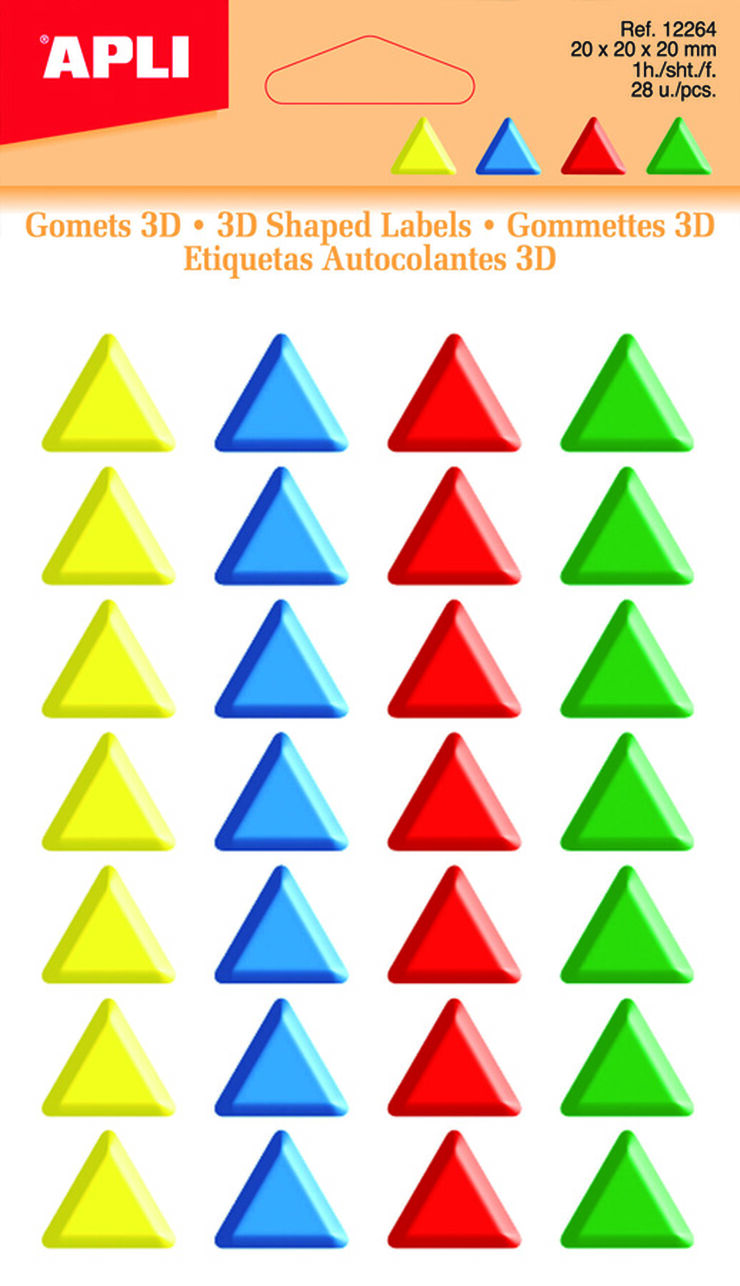 Gomets Apli 3D Apli triangulares
