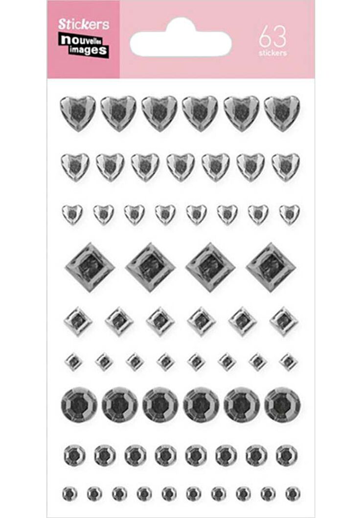 Stickers Draeger Rombos y Corazones plata 63u