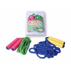 Cuerda de saltar con mango  de caucho 2,5 m surtida