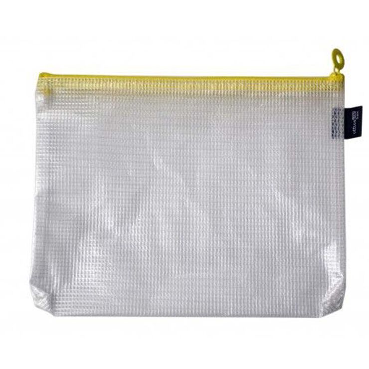 Bossa reutilitzable Office Box Transparent cremallera A5 Groc Bossa reutilitzable Office Box Transparent cremallera A5 Groc