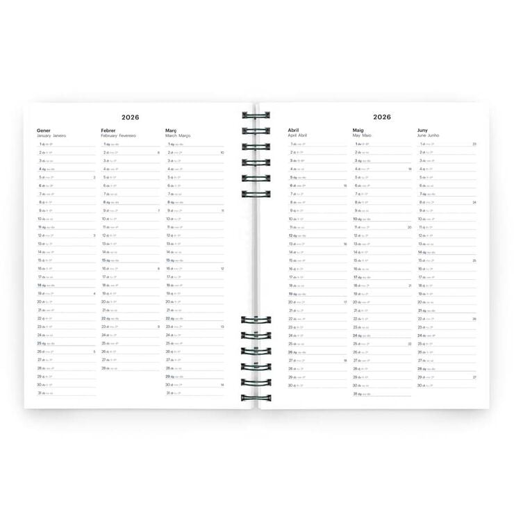 Agenda Miquelrius Plus W-O sem/vista catalán 2026 Basic malva