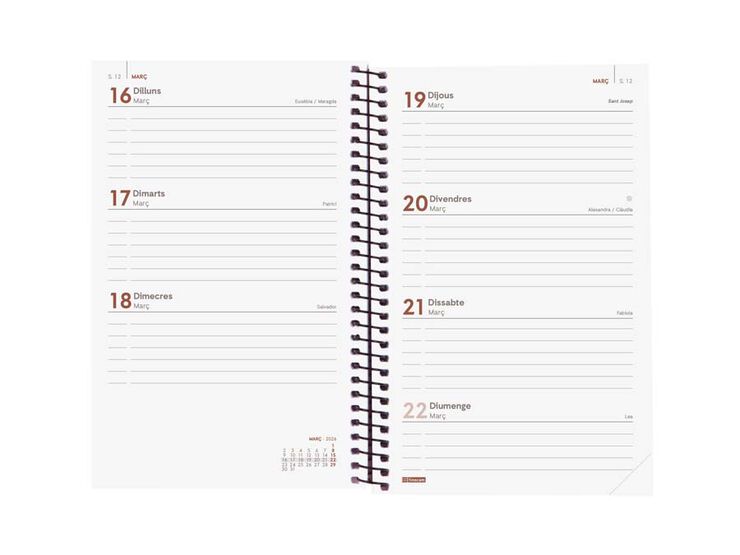 Agenda Finocam Opaque E5 sem/vista horizontal cat 2026 azul