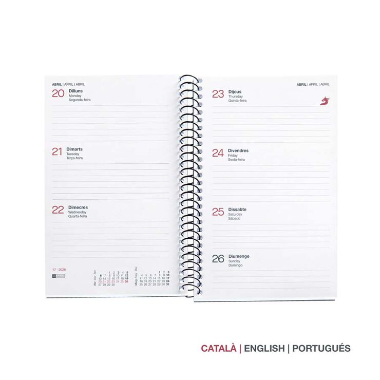 Agenda Espiral Miquelrius Activa sem/vista catalán 2026 City negro