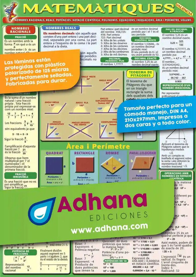 Matem&agrave;tiques - L&agrave;mina en valenci&agrave;